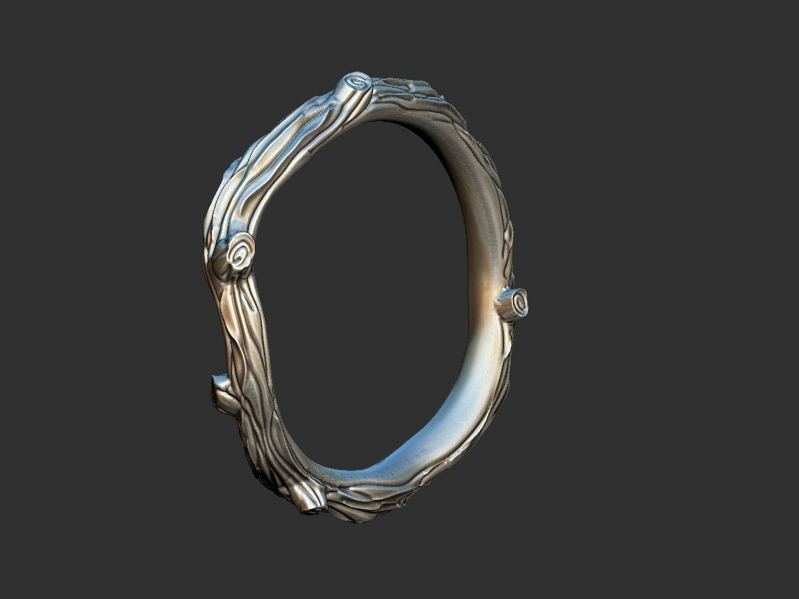 Rustic Branch Ring - Aliance 3D print model_10