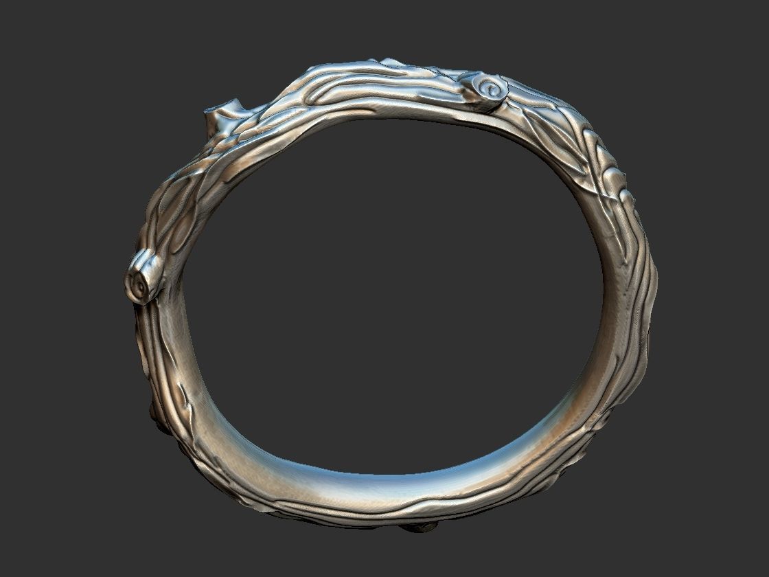 Rustic Branch Ring - Aliance 3D print model_2