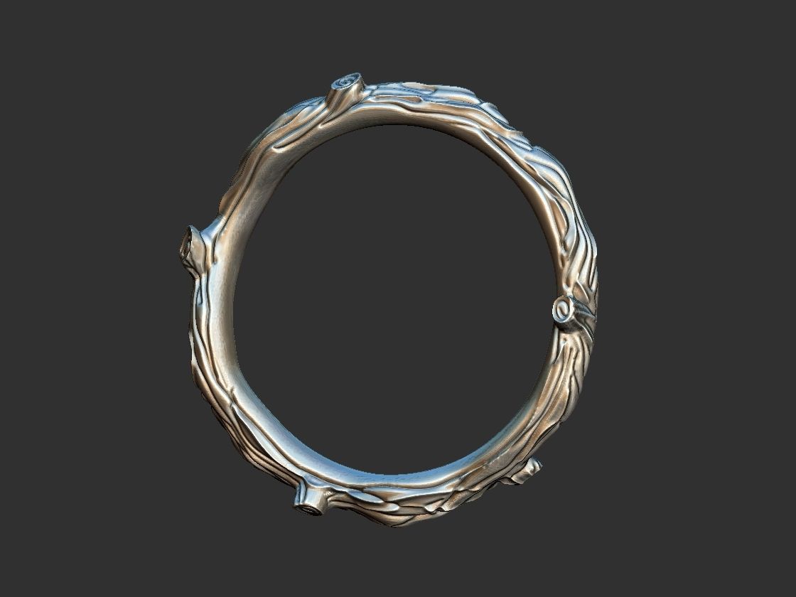 Rustic Branch Ring - Aliance 3D print model_9