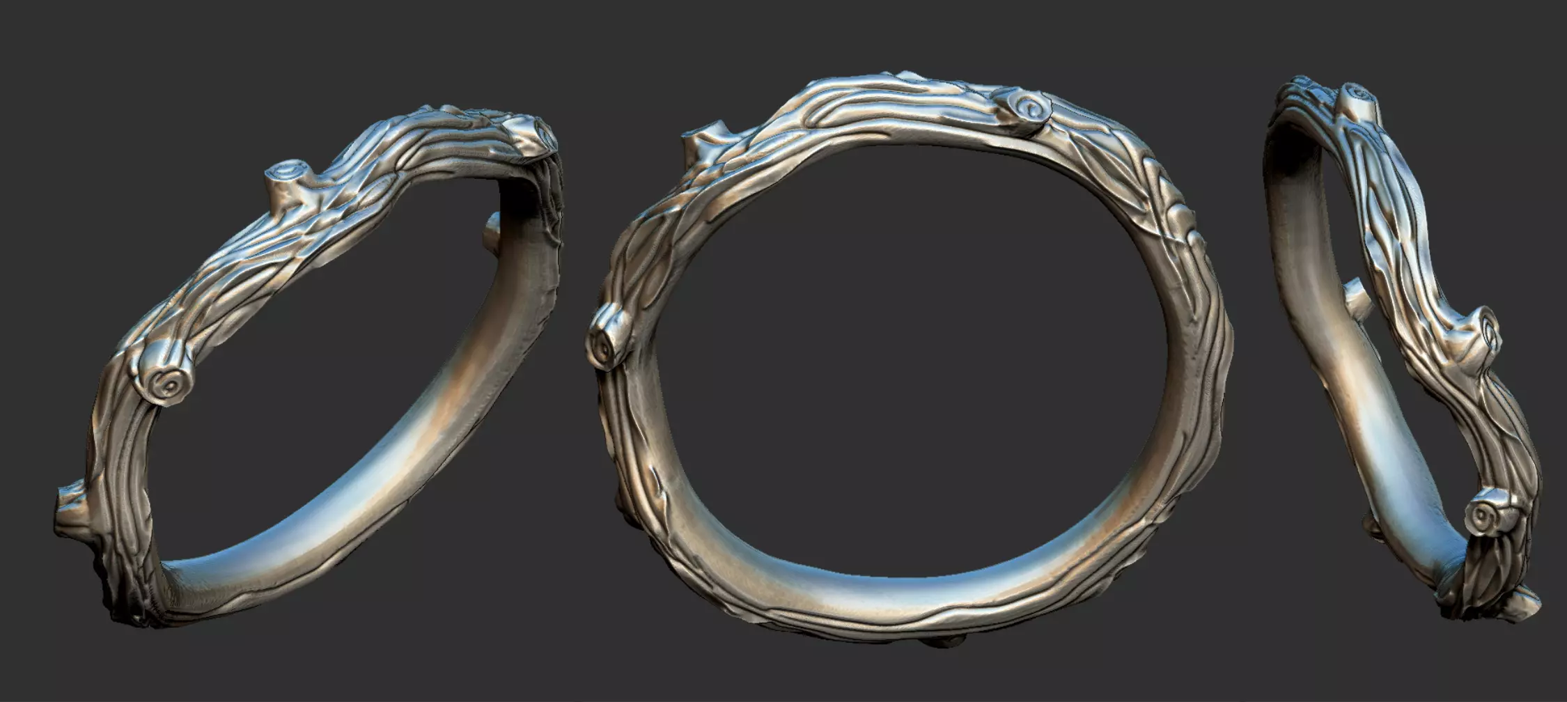Rustic Branch Ring - Aliance 3D print model_0