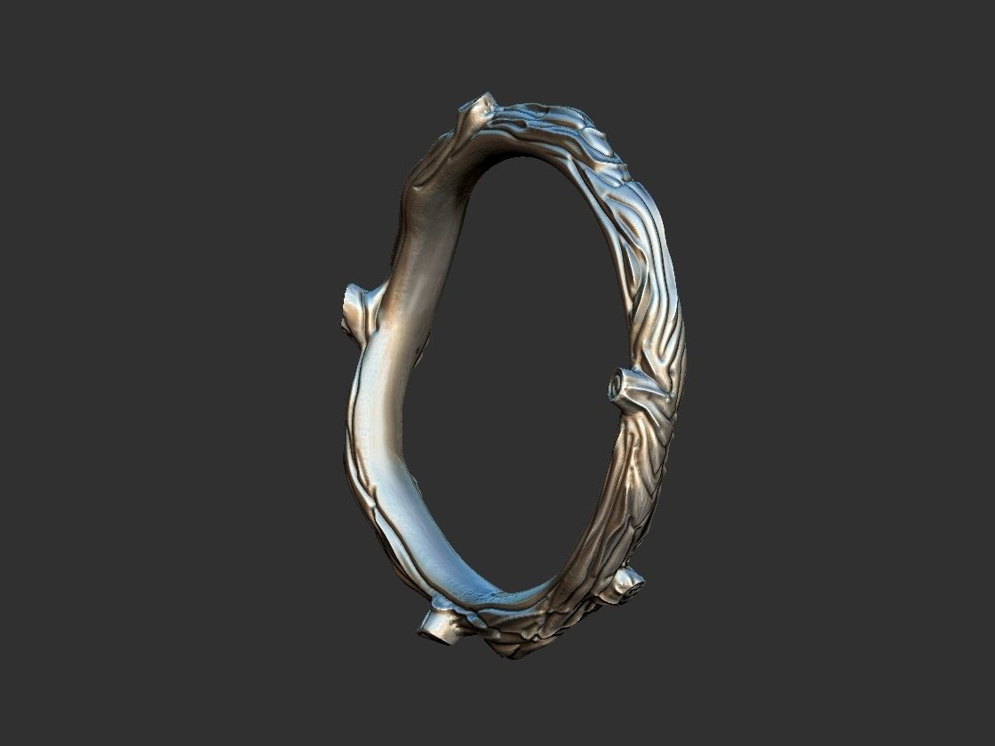 Rustic Branch Ring - Aliance 3D print model_8