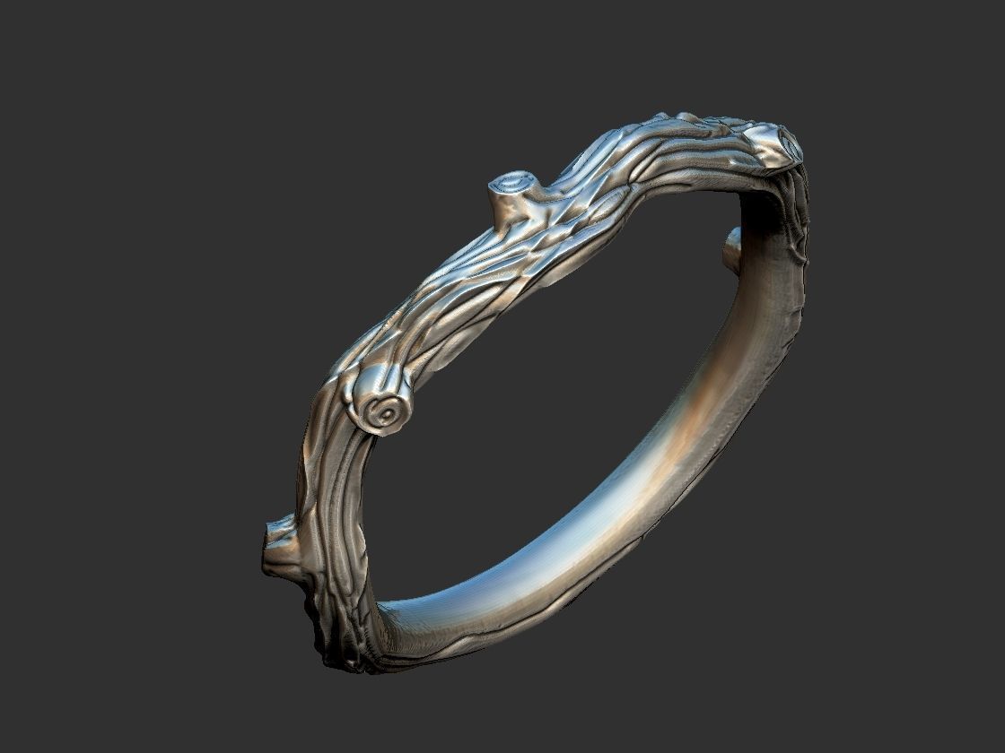 Rustic Branch Ring - Aliance 3D print model_1