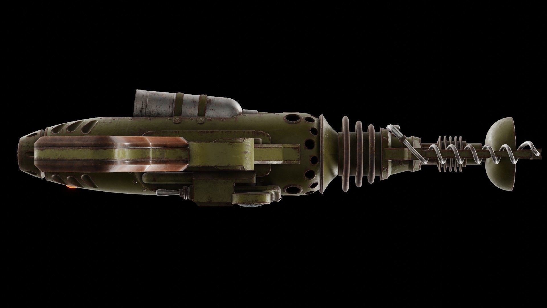 A retro style Raygun - Game ready Low-poly 3D model_10