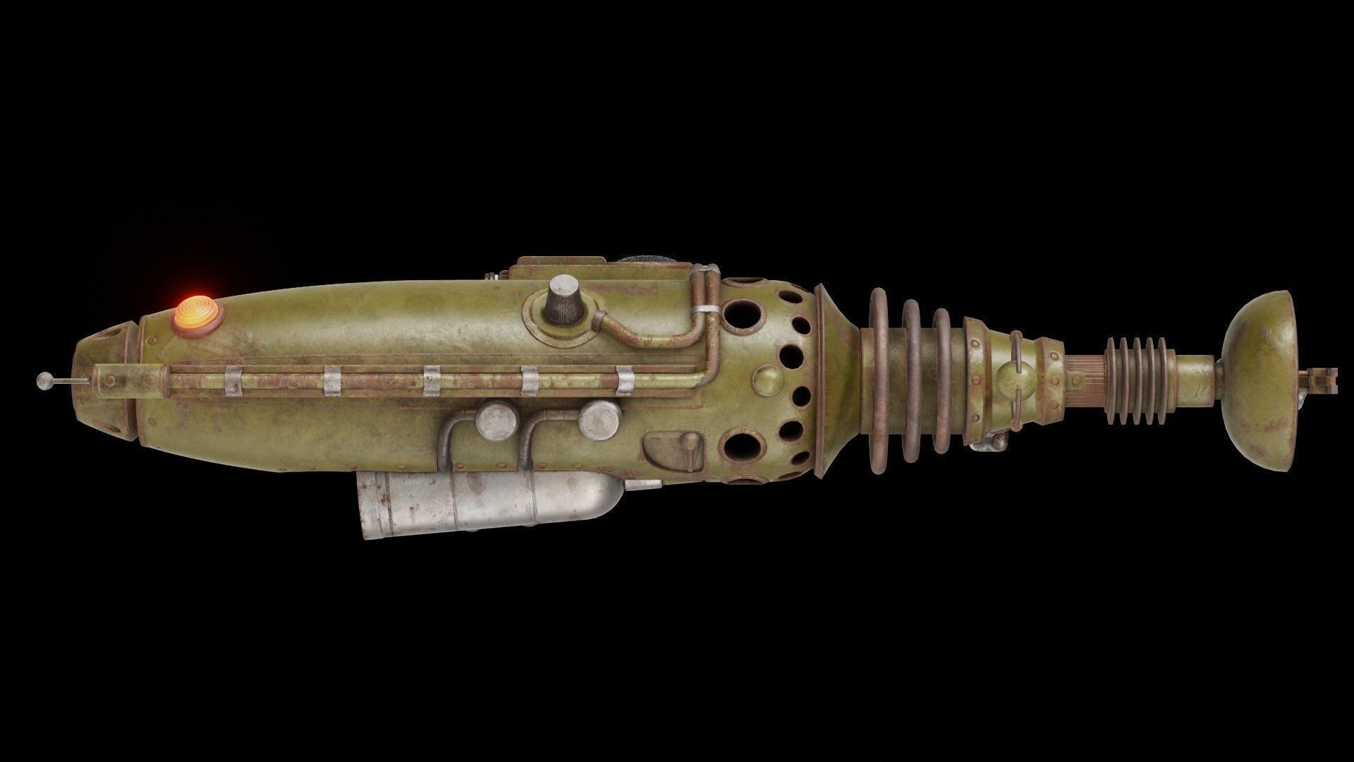 A retro style Raygun - Game ready Low-poly 3D model_9