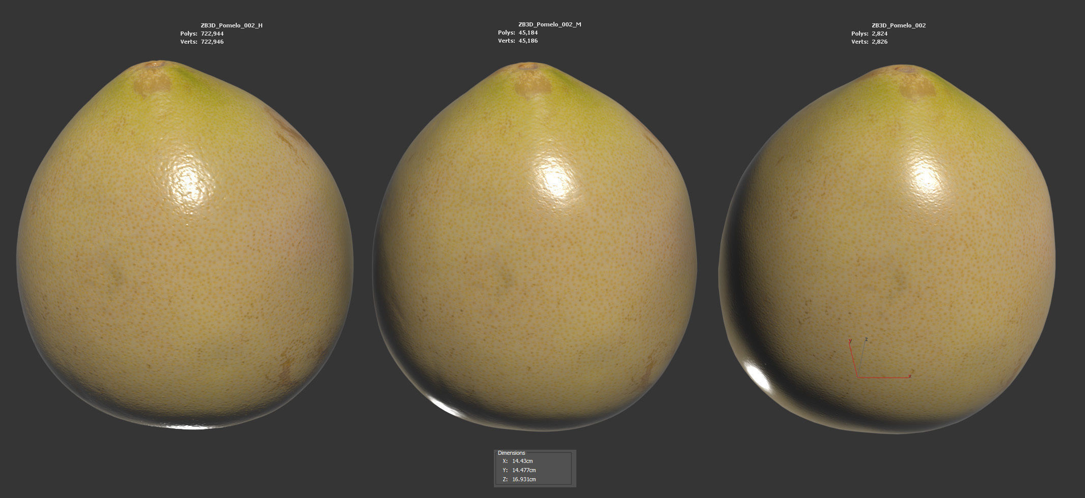 Pomelo 3D model_5