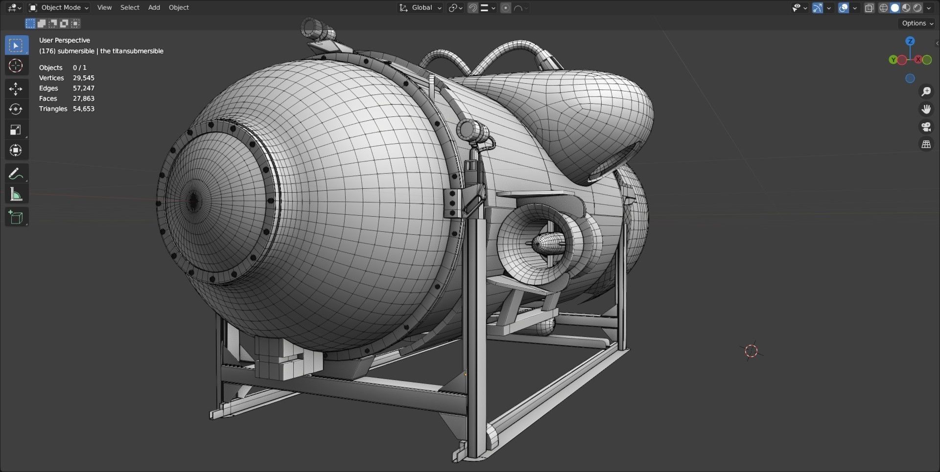 OceanGate Titan submersible 3D model_21