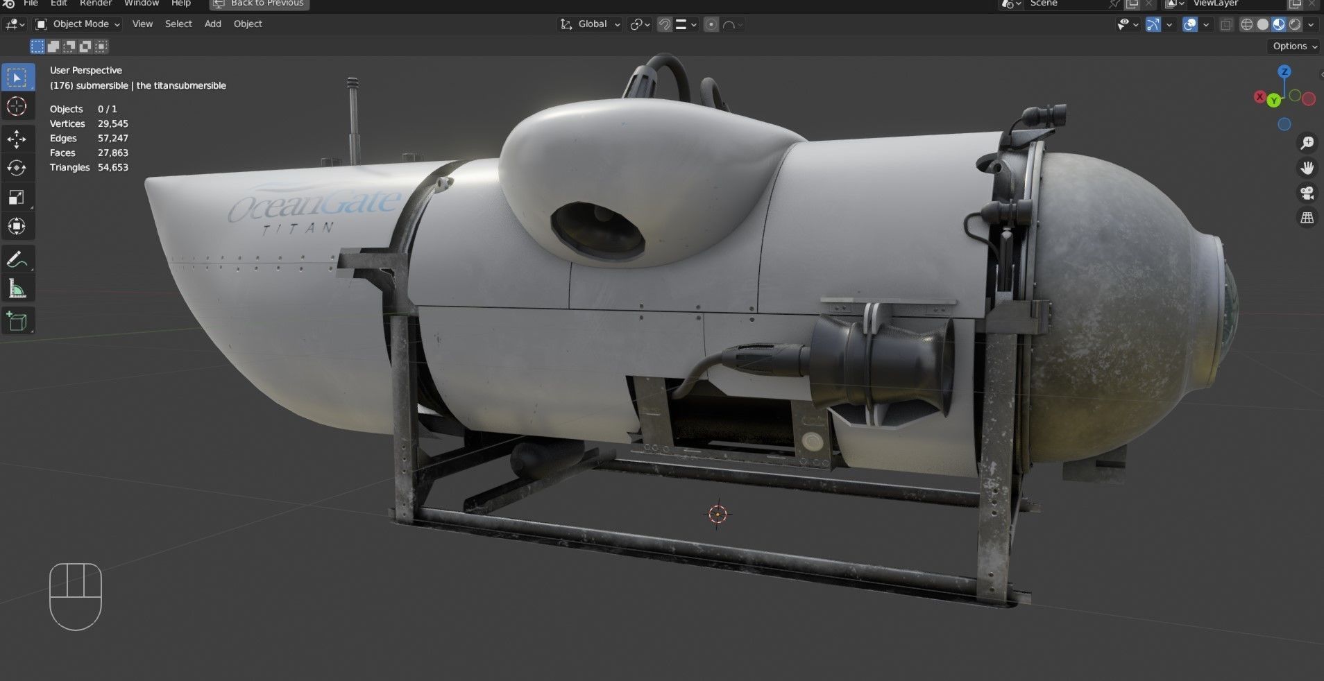OceanGate Titan submersible 3D model_3