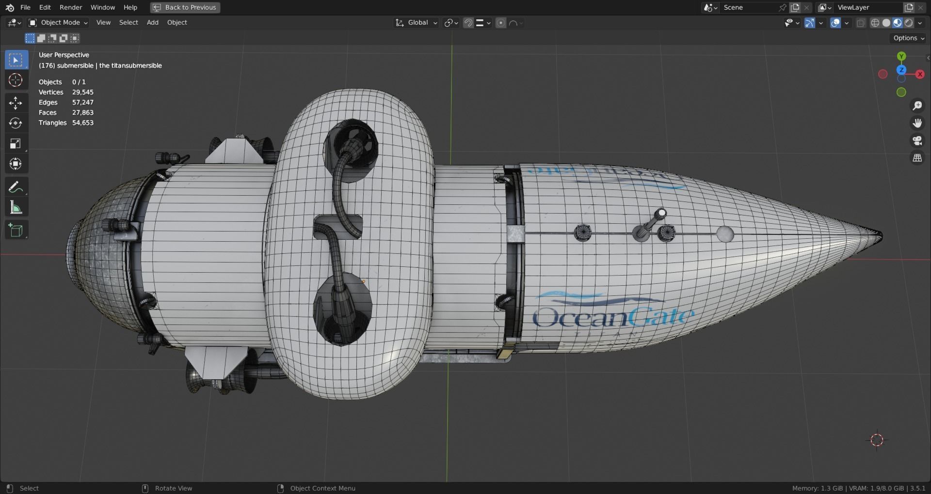 OceanGate Titan submersible 3D model_17