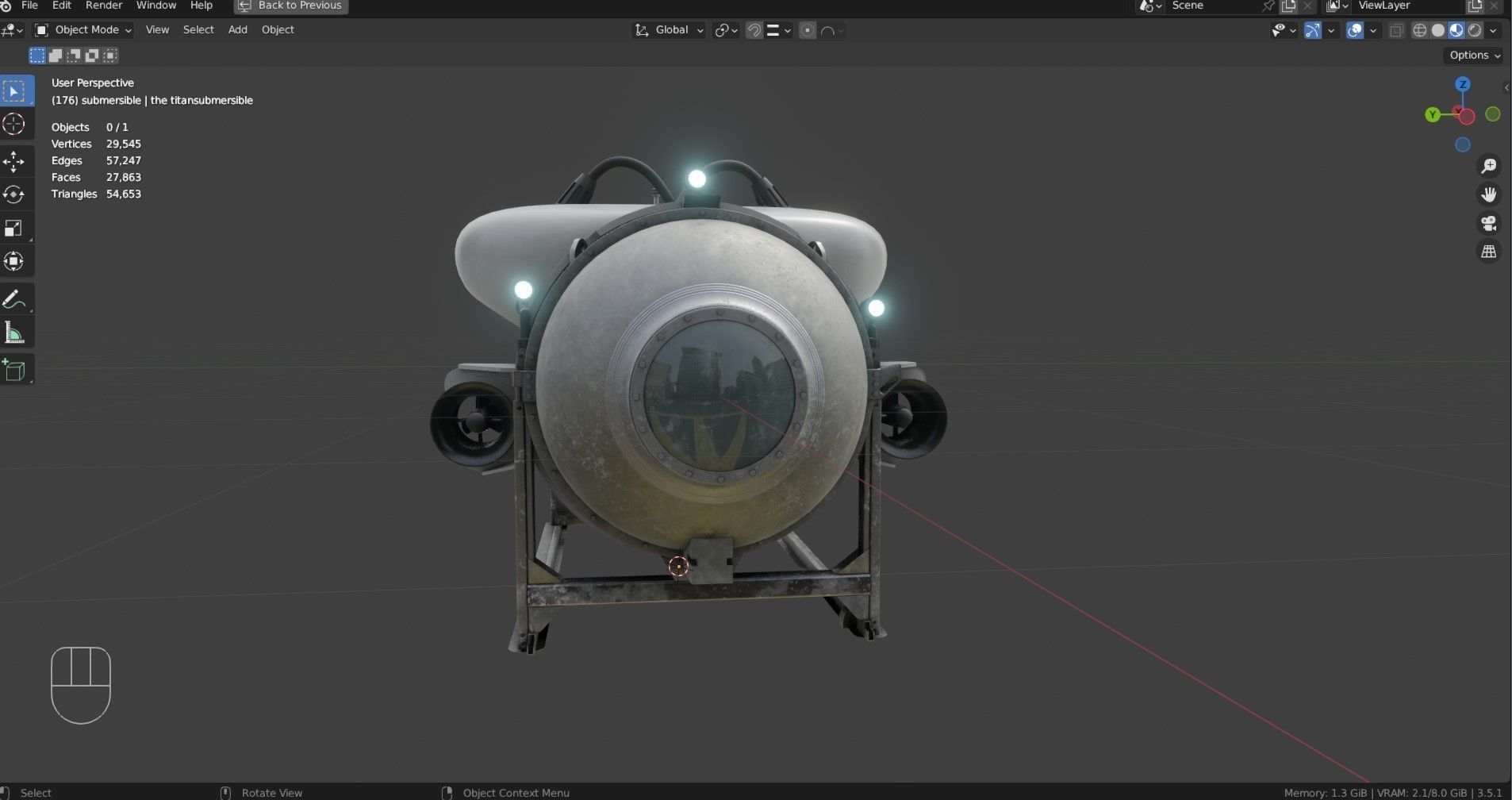 OceanGate Titan submersible 3D model_4