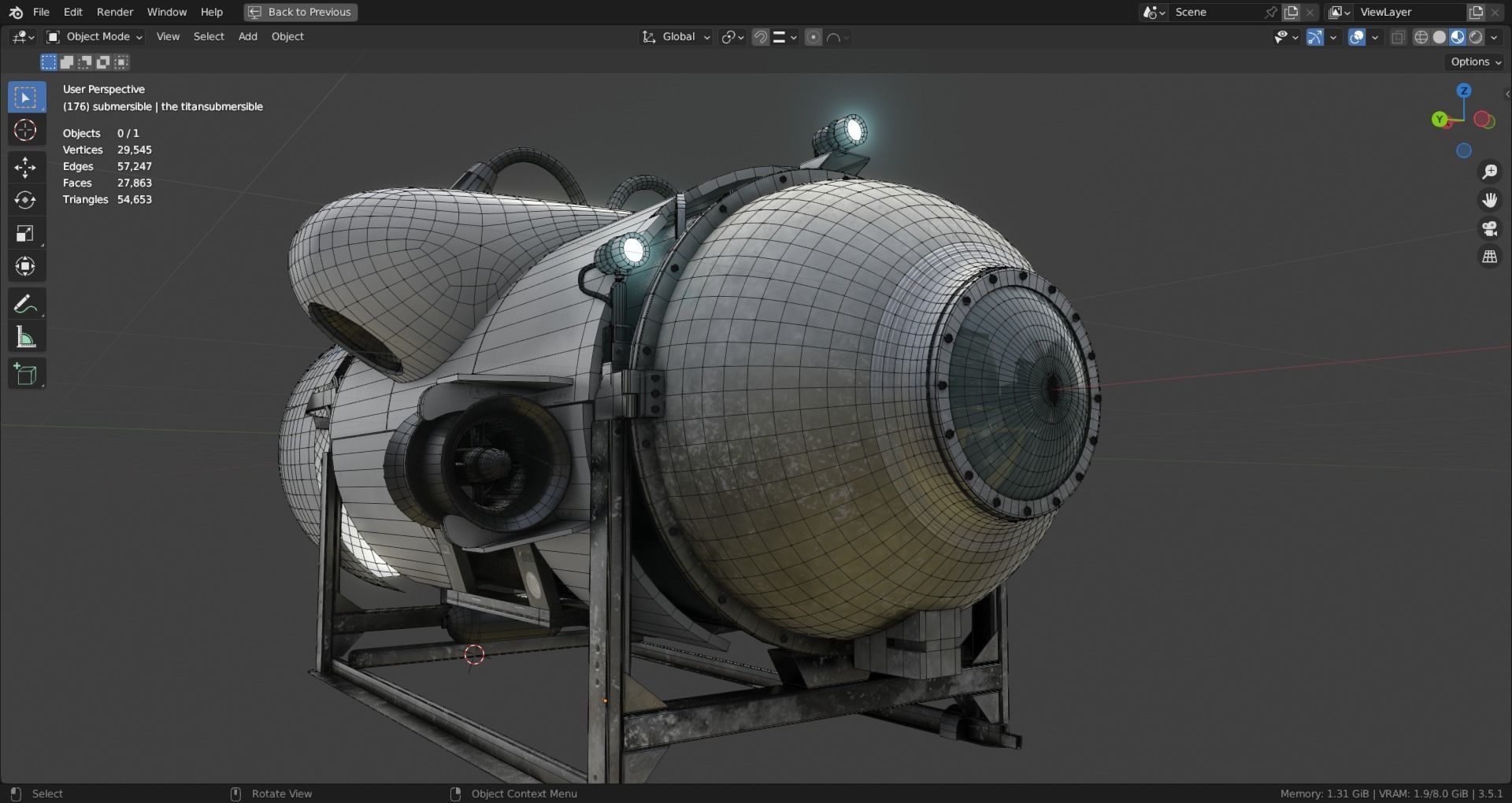 OceanGate Titan submersible 3D model_14