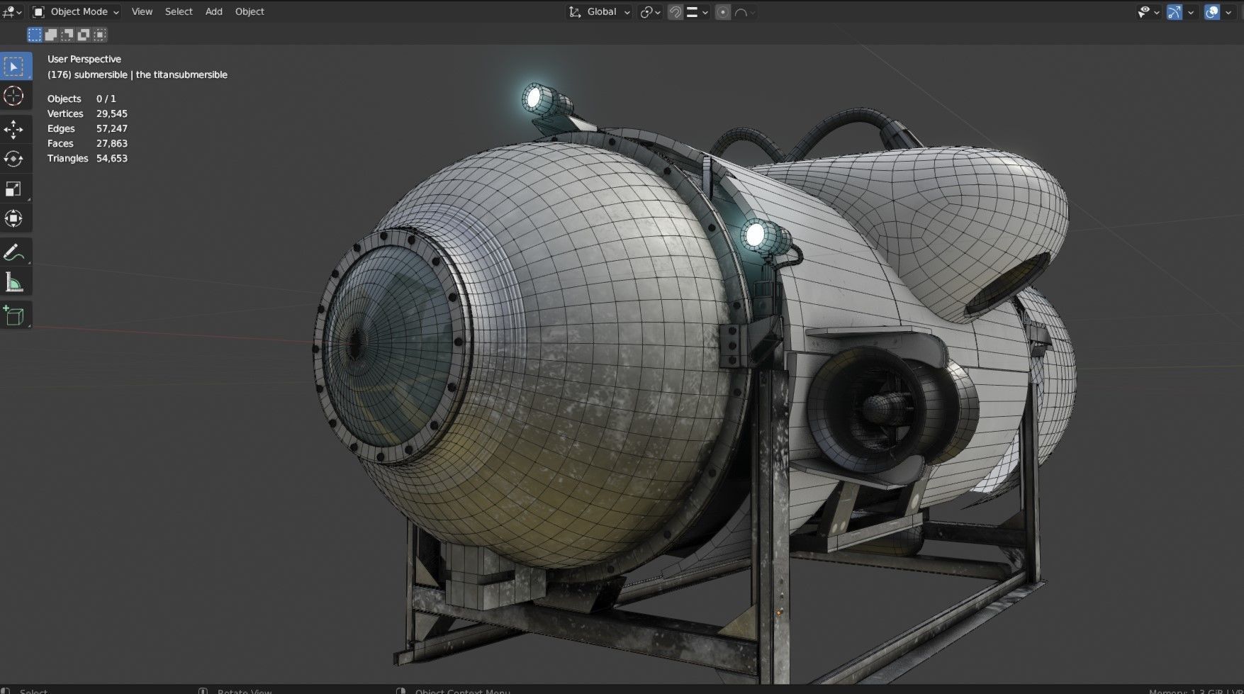OceanGate Titan submersible 3D model_10