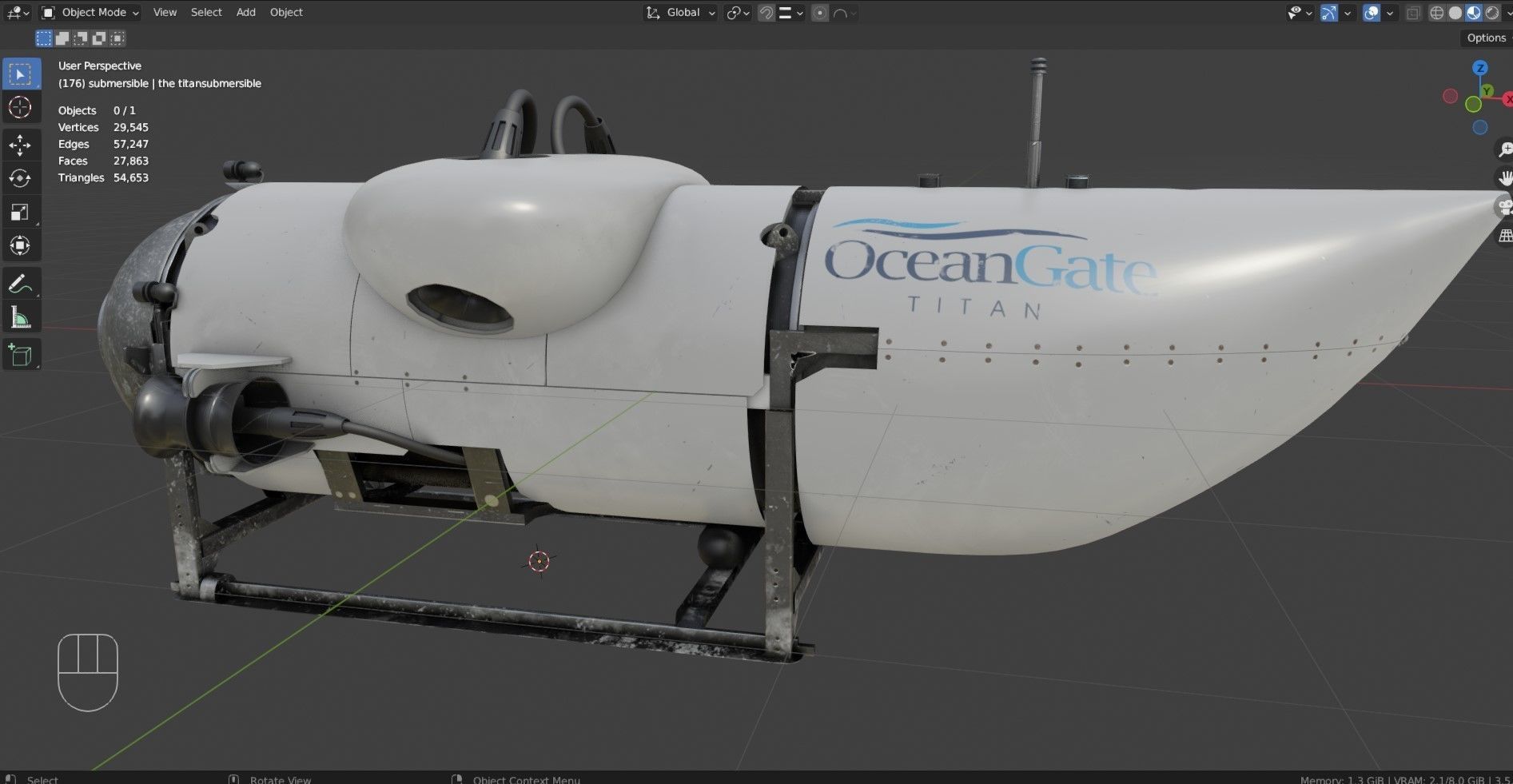 OceanGate Titan submersible 3D model_5