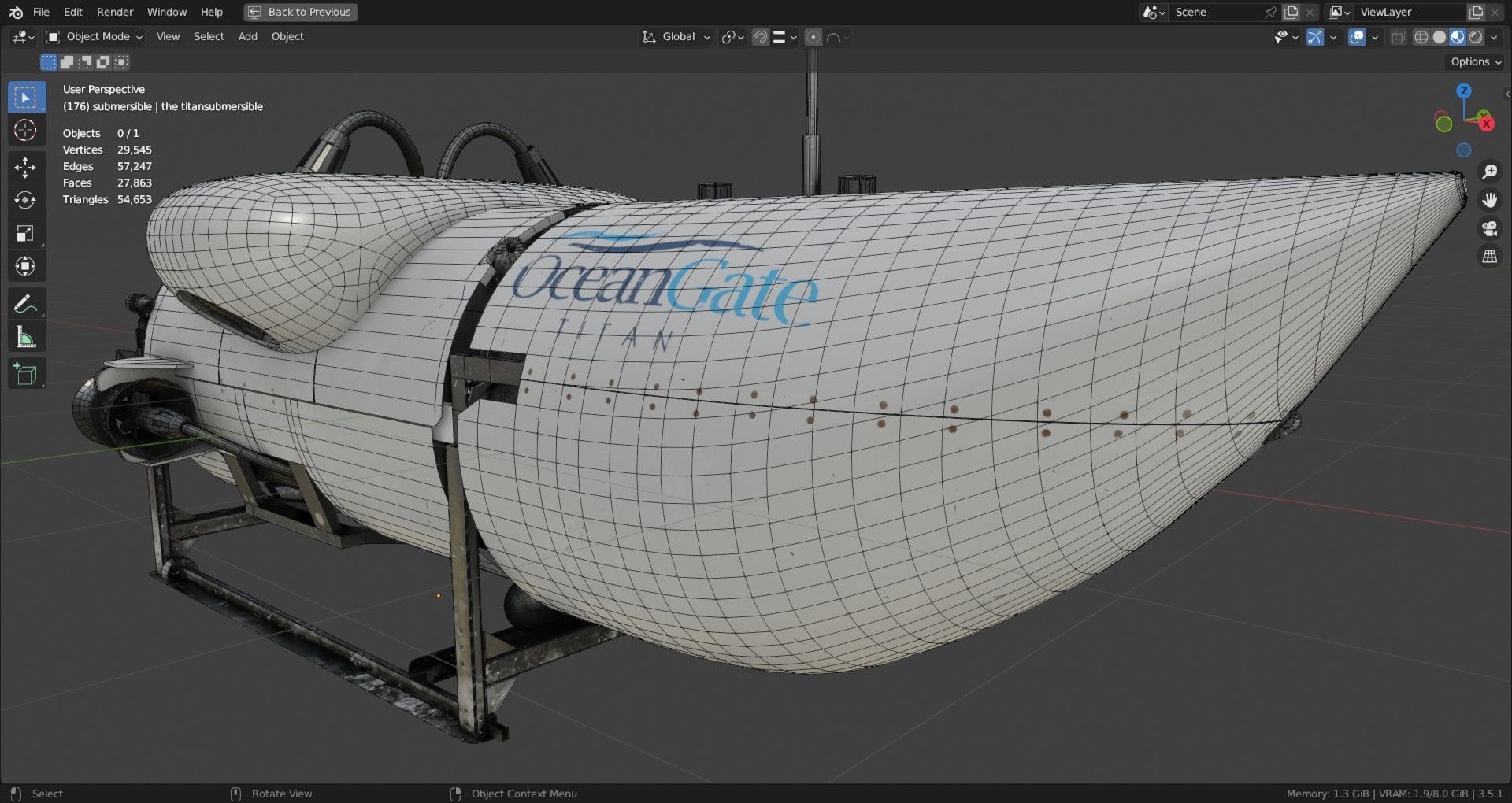 OceanGate Titan submersible 3D model_19