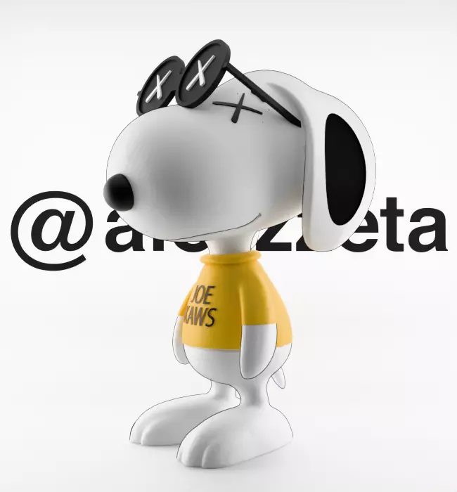 Kaws Snoopy Textured Low-poly 3D model_6
