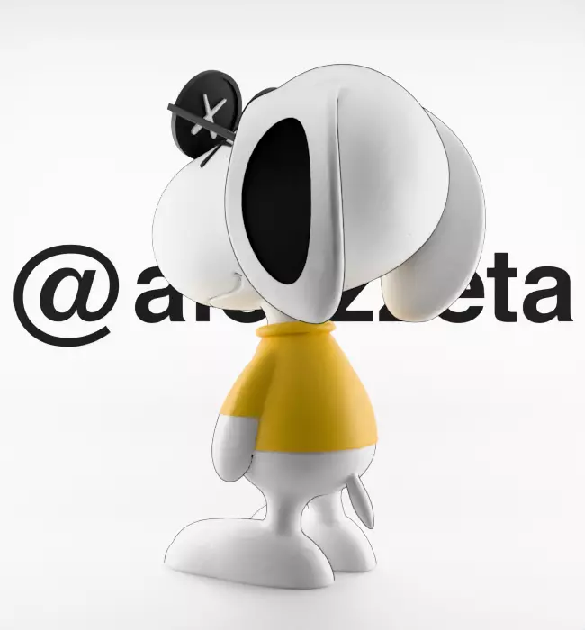 Kaws Snoopy Textured Low-poly 3D model_14