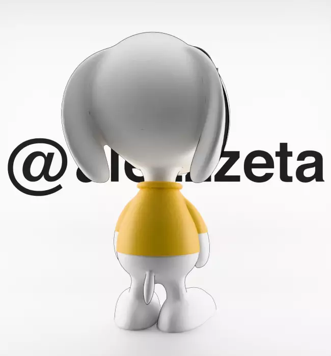 Kaws Snoopy Textured Low-poly 3D model_20