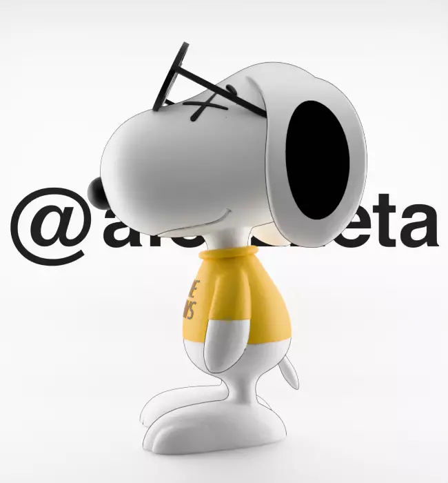 Kaws Snoopy Textured Low-poly 3D model_9