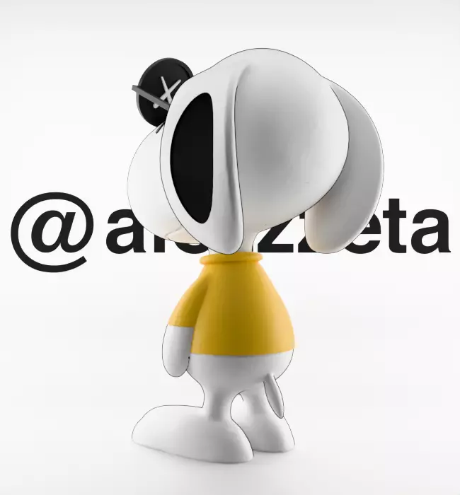 Kaws Snoopy Textured Low-poly 3D model_15