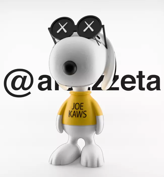 Kaws Snoopy Textured Low-poly 3D model_2