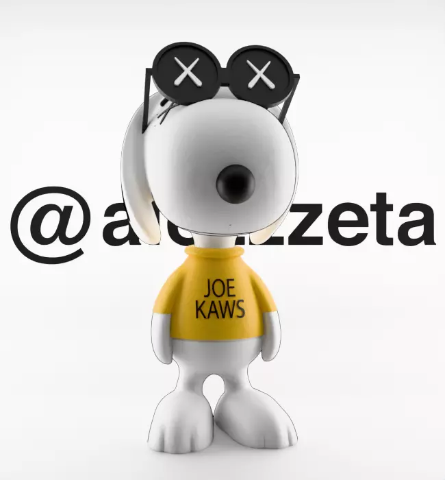 Kaws Snoopy Textured Low-poly 3D model_36