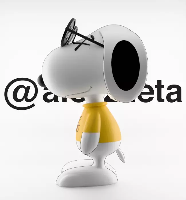 Kaws Snoopy Textured Low-poly 3D model_10