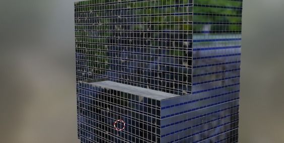 downtown building Low-poly 3D model_1