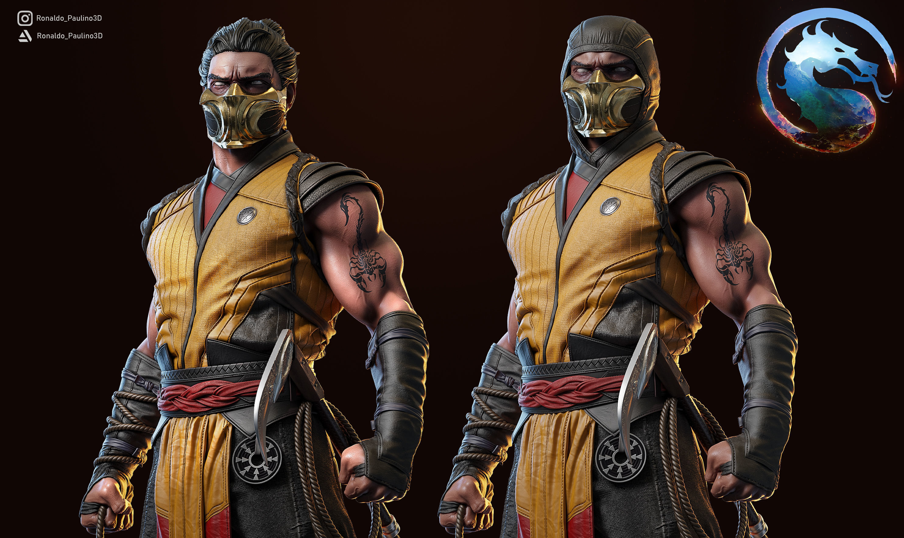 Mortal kombat scorpion 3D print model_12