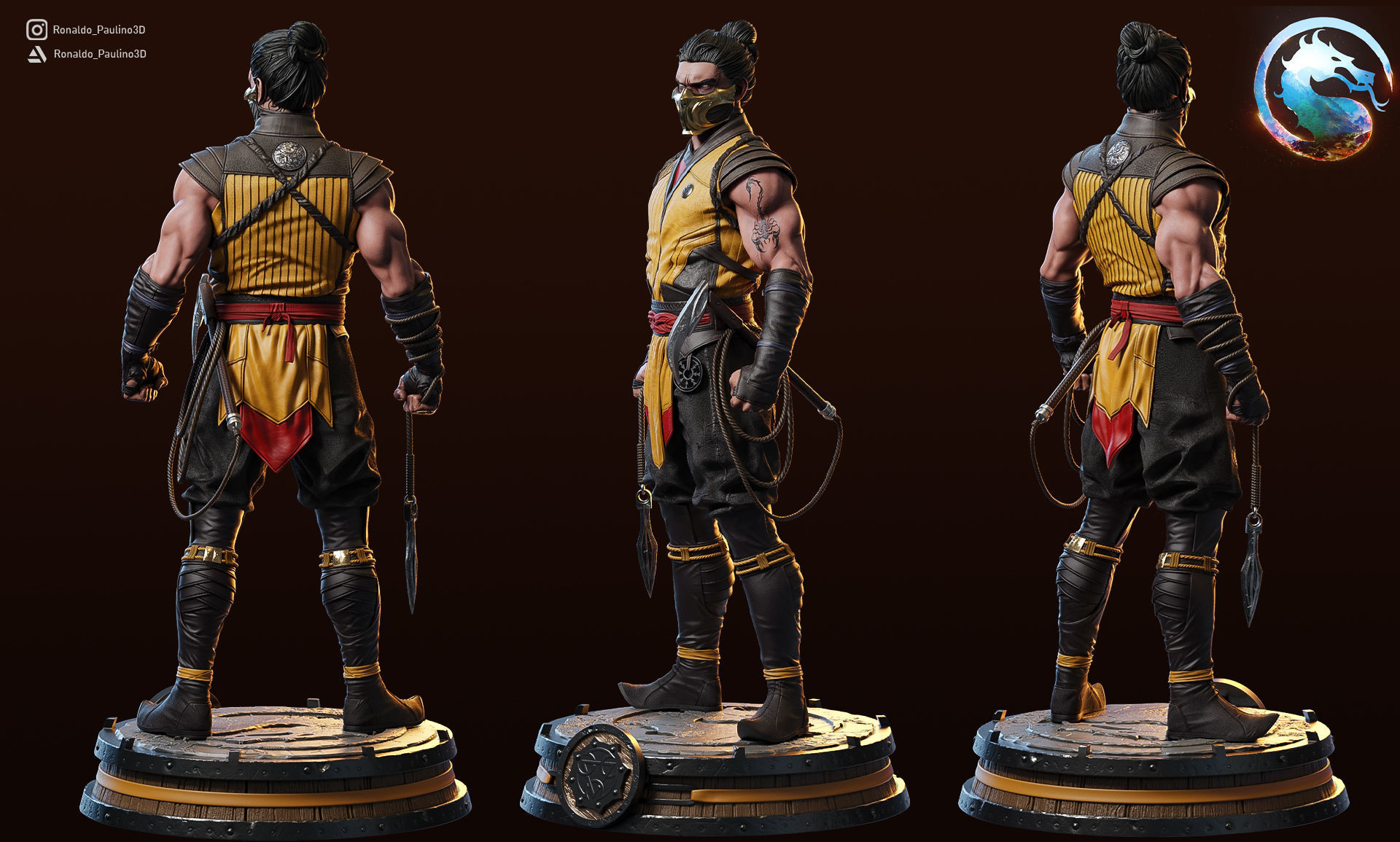 Mortal kombat scorpion 3D print model_9