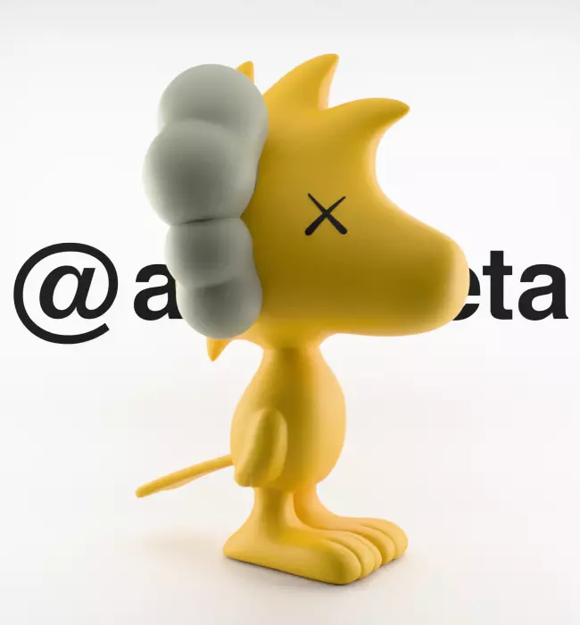 Kaws Snoopy x Woodstock Textured Low-poly 3D model_34