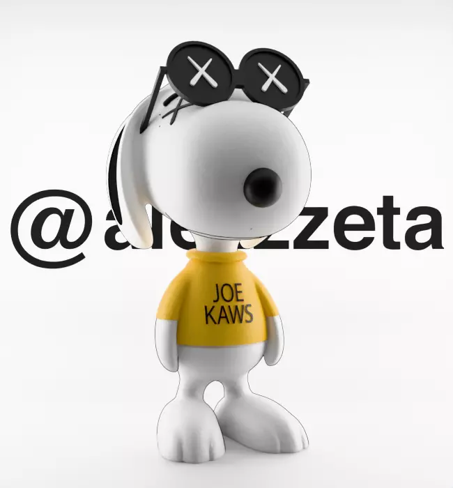 Kaws Snoopy x Woodstock Textured Low-poly 3D model_18