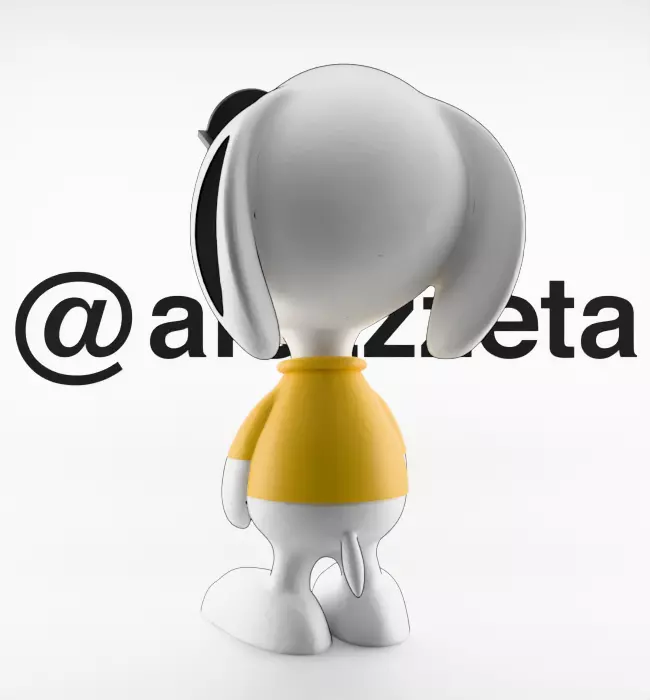 Kaws Snoopy x Woodstock Textured Low-poly 3D model_9