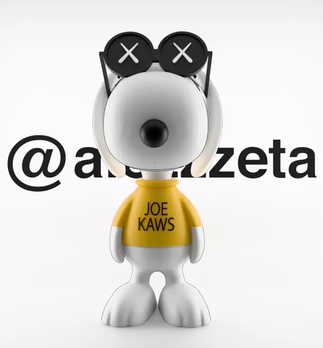 Kaws Snoopy x Woodstock Textured Low-poly 3D model_1