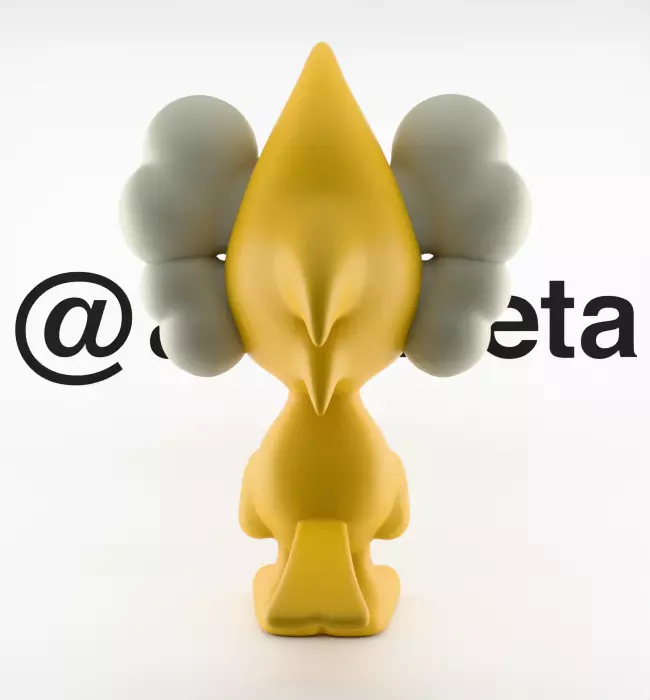 Kaws Snoopy x Woodstock Textured Low-poly 3D model_28