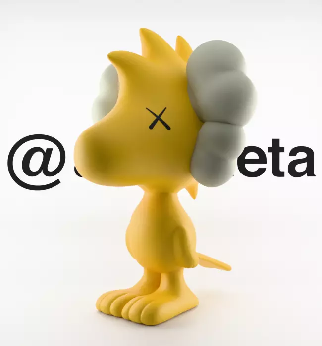 Kaws Snoopy x Woodstock Textured Low-poly 3D model_21