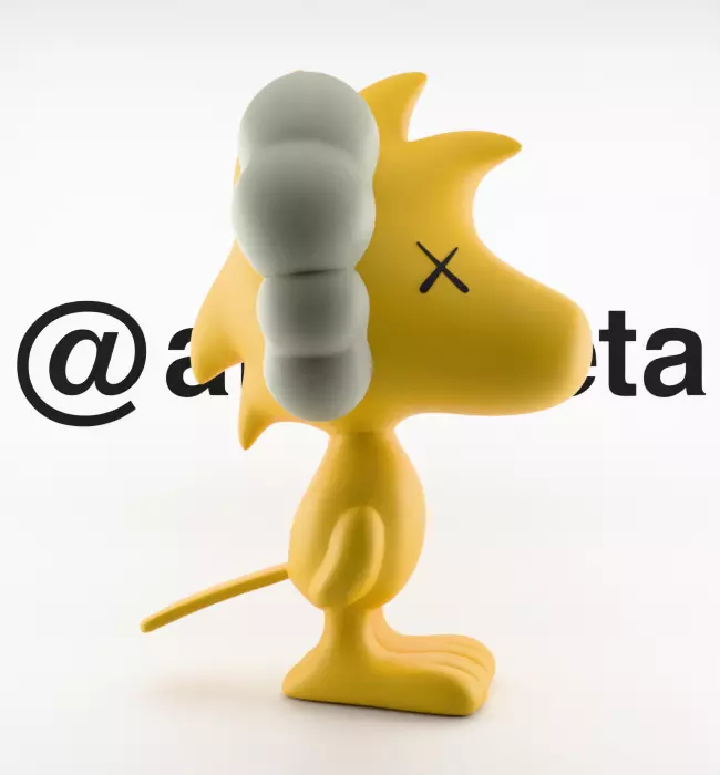 Kaws Snoopy x Woodstock Textured Low-poly 3D model_33