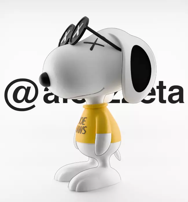 Kaws Snoopy x Woodstock Textured Low-poly 3D model_4