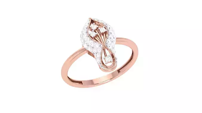 Flower High Jewelry Diamond Cocktail Ring 3dm stl obj renders 3D print model