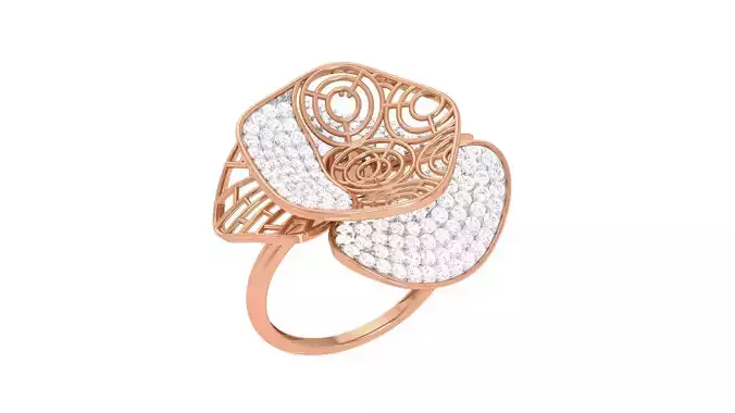 Ultra Vision Wire Mesh High Jewelry Diamond Cocktail Ring 3dm  3D print model