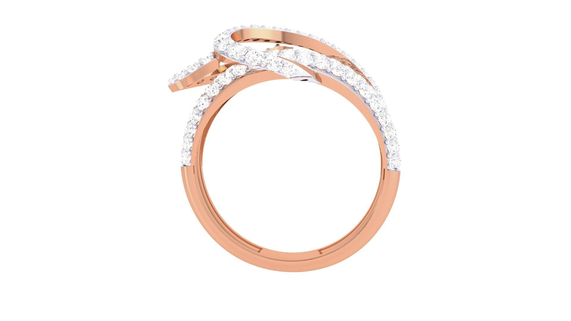 Wire High Jewelry Diamond Cocktail Ring 3dm stl obj renders 3D print model_12