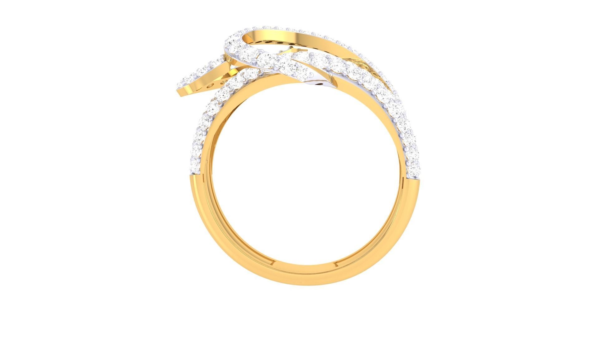 Wire High Jewelry Diamond Cocktail Ring 3dm stl obj renders 3D print model_11