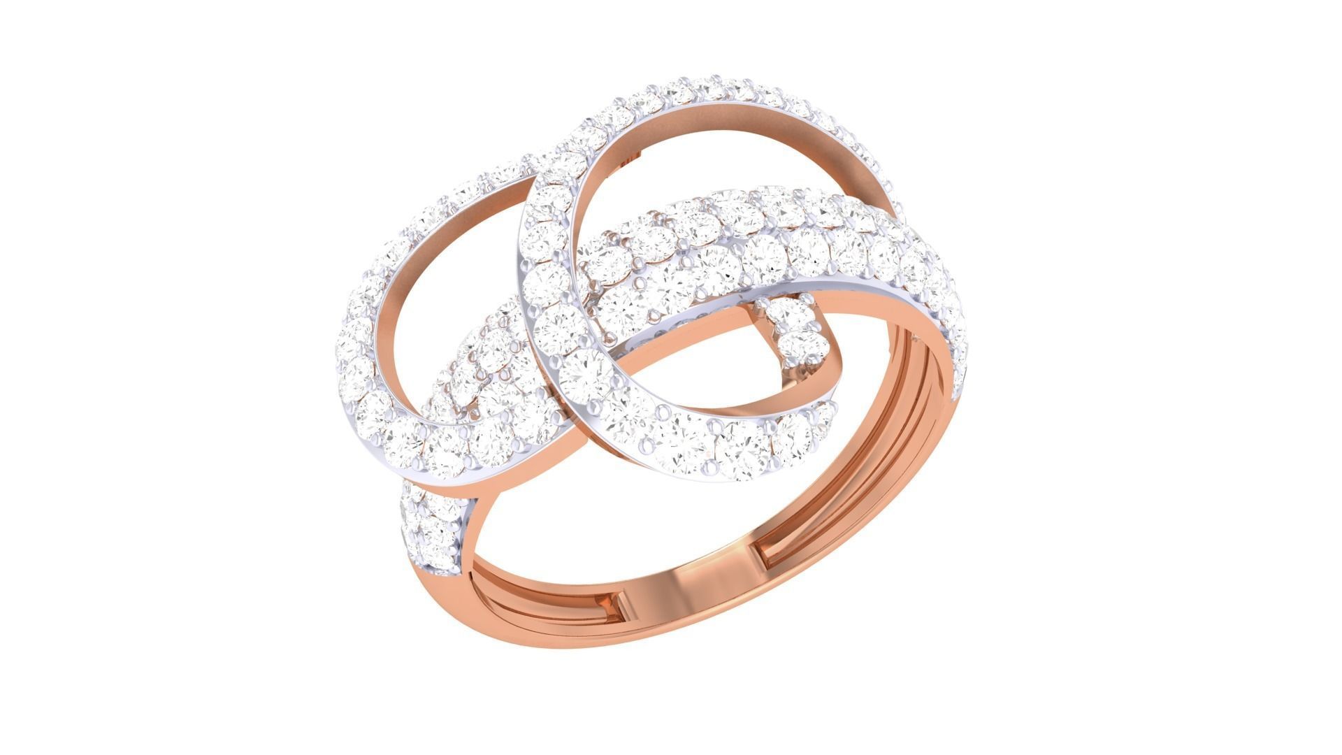 Wire High Jewelry Diamond Cocktail Ring 3dm stl obj renders 3D print model_6