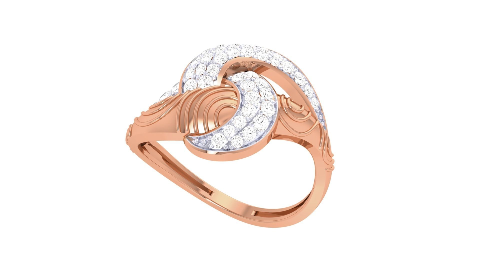 High Jewelry Diamond Cocktail Ring 3dm stl obj renders 3D print model_4