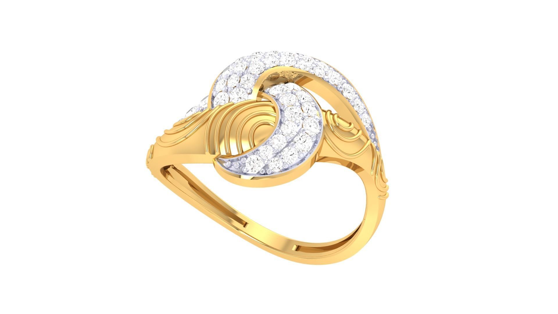 High Jewelry Diamond Cocktail Ring 3dm stl obj renders 3D print model_6