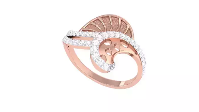 High Jewelry Diamond Cocktail Ring 3dm stl obj renders