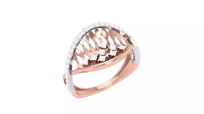 Mesh High Jewelry Diamond Cocktail Ring 3dm stl obj renders