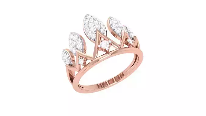 Crown High Jewelry Diamond Cocktail Ring 3dm stl obj renders 3D print model