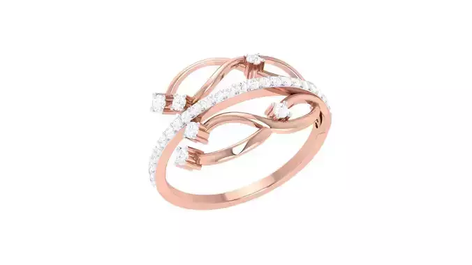 Twisted Wire High Jewelry Diamond Cocktail Ring 3dm stl obj 