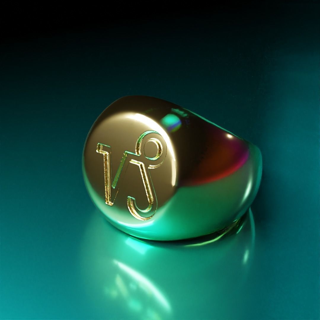 capricorn ring 3D print model_1