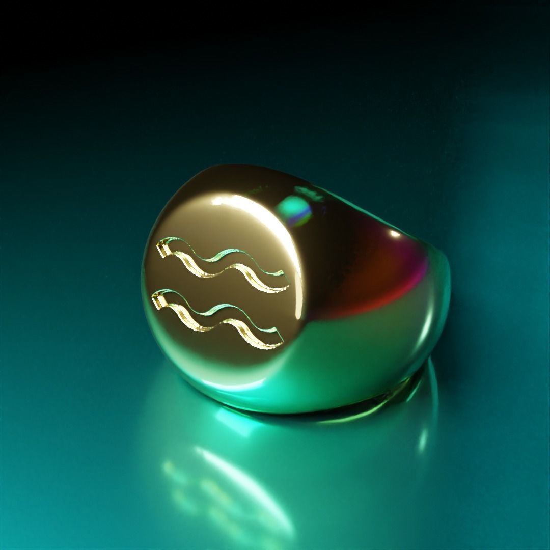 aquarius ring 3D print model_1