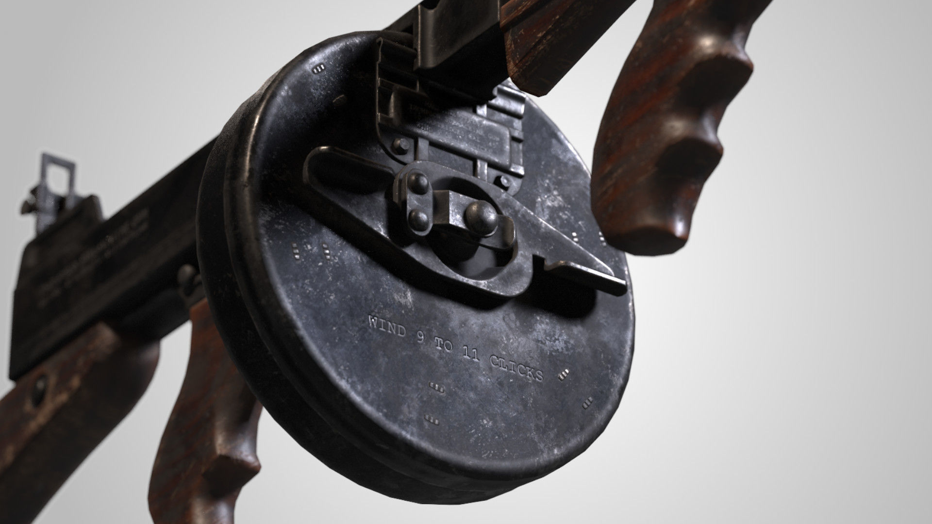 Thompson M1928 Low-poly 3D model_5